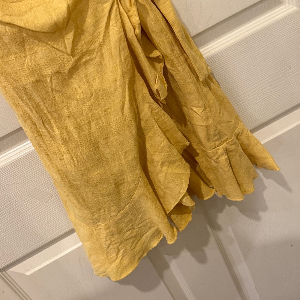 American Eagle yellow faux wrap mini dress, medium - Picture 4 of 7